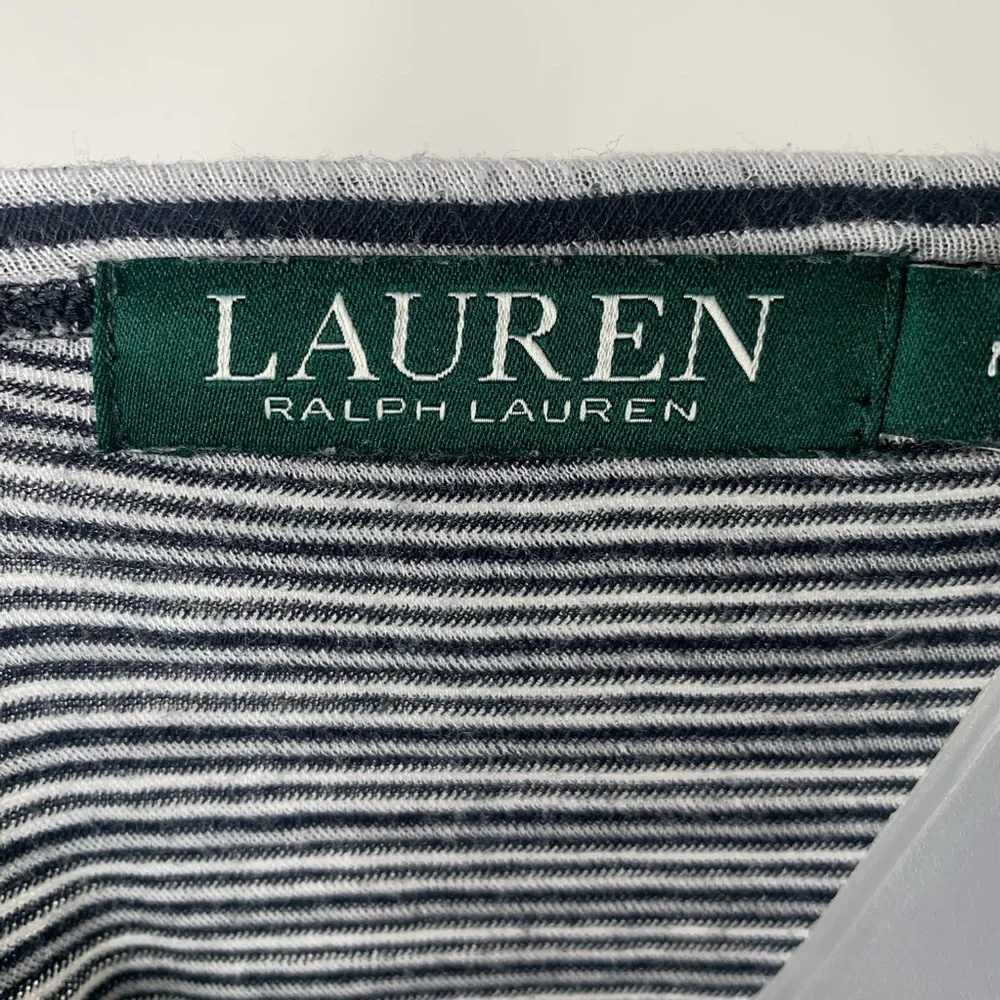 Lauren Ralph Lauren Black & White Striped Top | M - Picture 2 of 5